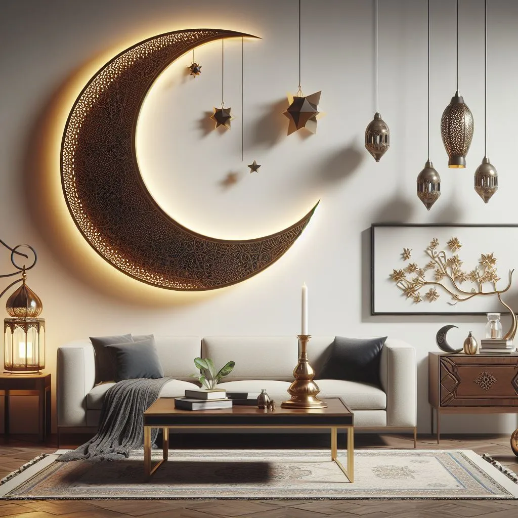 Ramadan crescent decor with pictures 2